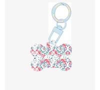 Romantic Fancy Floral Birds Butterfly Printing Acrylic Dog Bone Ornament,Dog Tags Personalized Pet Ornament, Key Chain Bone Shaped Id Tags