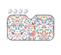 Romantic Fancy Floral Birds Butterfly Printing Upgrade Car Windshield Sun Shade Protect Car From Sun Rays Heat Damage,Vehicle Accessories