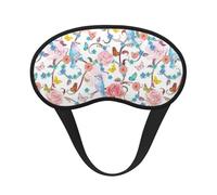 Romantic Fancy Floral Birds Butterfly Sleep Mask for Side Sleeper, Eye Mask Sleeping for Women Men,for Sleeping with Elastic Band