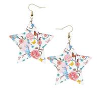 Romantic Fancy Floral Birds Butterfly Statement Earrings for Women, Star Drop Earrings, Elegant Dangle Jewelry for Formal Gatherings