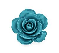 Romantic Fashion Statement Pink Blue Black White Red Floral Blooming 3D Carved Large Rose Flower Brooch Scarf Pin For Women Teen