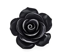 Romantic Fashion Statement Pink Blue Black White Red Floral Blooming 3D Carved Large Rose Flower Brooch Scarf Pin For Women Teen