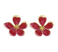Romantic Floral Earrings for Women - Large Statement Gold Flower Earrings with Unique White, Green, Blue, and Pink Floral Studs | Trendy Fashion Jewelry, Copper, No Gemstone
