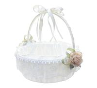 Romantic Flower Basket, Elegant Flower Girl Basket, 22x8cm, Wedding Organizer Box, Kitchen Counter Organizer, Portable and Lightweight, for Wedding, Outdoor Picnic, Baby Shower, Porch, Indoor