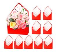 Romantic Foldable Envelope Box - 10 Piece Valentine's Flower Arrangement Set, Holiday Gift Packaging | Carnations Wife Girlfriend Birthday Graduation Decorative Gift Supplies