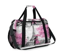 Romantic France Paris Tower Eiffel Travel Duffel Bag for Girls Boys Women Men Weekend Overnight Bag Shoulder Tote Luggage Handbag for Travel Sports Gym