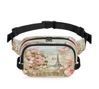 Romantic France Postcard Waist Bag Multifunction Pack for Travel Sport Running Fanny Pack Bumbag Pouch Purse Belt Bag for Women Men Kids Girls Boys