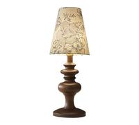 Romantic French Style Bedside Lamp - Vintage Wood Base with Fabric Shade, Antique Desk Light for Bedroom, Living Room, Study, Office & Villa Decor (Classic European Design)