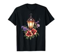 Romantic Garden Lantern with Spring Wildflowers T-Shirt
