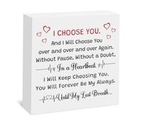 Romantic Gifts for Her Him Anniversary Wooden Box Sign Decor I Love You Gifts for Wife Husband Boyfriend Girlfriend Wooden Plaque Valentines Wedding Day Christmas Engagement Gift for Couples