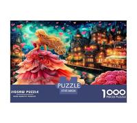 Romantic Girl 1000 Piece Jigsaw Puzzles for Adults Fun, Challenging & Brainteasing Beautiful Home Decoration Art Colorful DIY Craft 38x26cm/1000pcs