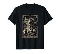 Romantic Goth Tarot The Fool Card Art Moonlit Rose Wanderer T-Shirt