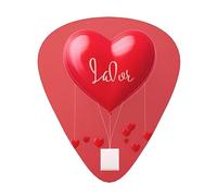 Romantic Heart Balloon Print Guitar Pick Comfortable Feel, Clear Sound, Multiple Thicknesses For Varied Tones