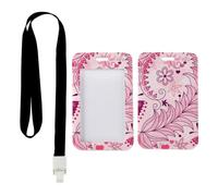 Romantic Heart Card Holder with Black Lanyard, Security Badge Holder, Vertical Name Badges Protector for Office, Vertical ID Cards Protector for Staff, Nurse Accessories Work Nurse Essentials Work