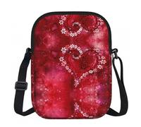 Romantic Heart Crossbody Bag With Print,Lightweight 600d Oxford-Fabric,Water-Resistant Scratch-Resistant, Zipper Closure+Turn-Lock Flap