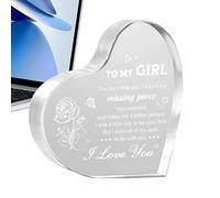 Romantic Heart Decoration | Transparent Heart Shaped Acrylic Desktop Ornament - Valentine's Day Keepsake, Valentine's Day Activity, Love You Sign for Girlfriend