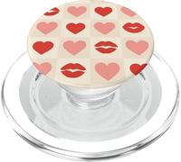 Romantic Heart Kiss Print Pattern Cute Coquette Valentine PopSockets PopGrip for MagSafe