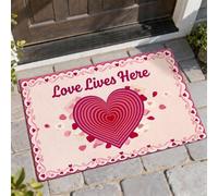 Romantic Heart Love Quote Valentine's Day Welcome Door Mat 29x17 Inch
