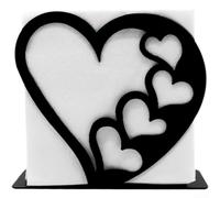 Romantic Heart Napkin Stand for Home Dining Table | Elegant heart silhouette, sturdy iron build, scratch-resistant coating, 15x5x15cm size, home cafe use