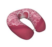 Romantic Heart Print Comfortable U-Shaped Neck Support Flexibility Pillow Long Flights Road Trips Use