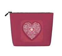 Romantic Heart Print Lightweight Makeup Bag Women Daily Travel Weekend Getaways Toiletry Cosmetic Pouch