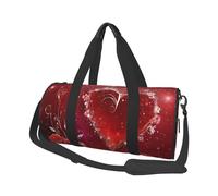 (Romantic Heart) Print Round Large Travel Bag - Multi-Compartment Organizer Lightweight for Trips & Sports