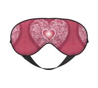 Romantic Heart Print Soft Eye Mask - Comfortable Sleep, Elastic Nighttime Shade, Eye Covers for Travel, Meditation