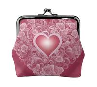 Romantic Heart Print Stylish unique Coin Purse Cute Mini Wallet with Kiss Lock Waterproof for Coins