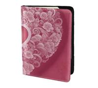 Romantic Heart print Travel Wallet Passport Holder Case for Family Leather Passport Cover for Men Women, Black, One Size