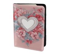 Romantic Heart print Travel Wallet Passport Holder Case for Family Leather Passport Cover for Men Women, Black, One Size
