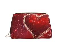 Romantic Heart Print Women Travel Cosmetic Bag Organizer Zipper Makeup Bags Pouch Toiletry,Lightweight Leather Makeup Bag