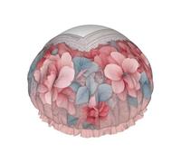 Romantic Heart print Women's shower cap Reusable elastic shower cap Double-layer hair cap Shower cap