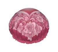 Romantic Heart print Women's shower cap Reusable elastic shower cap Double-layer hair cap Shower cap