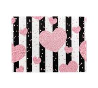 Romantic Heart Rose Gold Sequin Stripe,500 Pieces Puzzles for Adults-Wooden Jigsaw Puzzle for Adults Elderly