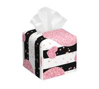 Romantic Heart Rose Gold Sequin Stripe, Tissue Box Holder Tissue Box Cover Tissue Holder Tissue Dispenser