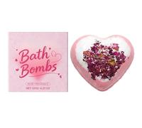 Romantic Heart-Shaped Rose Scented Bath Bomb, 120g - Petals and Rich Foam Create a Dreamy Bathing Experience, Ideal for Anniversaries and Valentine's Day.