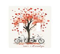 Romantic Heart Tree Light Switch Cover Plates, Red Love Hearts for Valentine's Day Decor, Thermoplastic Wall Plates, Standard Size Double Toggle