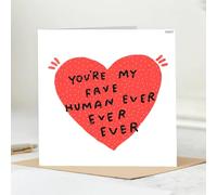 Romantic Heart Valentine's Day Card, Red and Black Text Design, M957