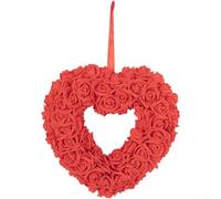 Romantic Heart Wreath 36cm Multi-Color Foam Ornament for Wedding Proposal Anniversary Bedroom Wall Decor(Red)