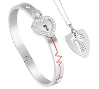 Romantic Heart Wristband - Couples Relationship Bracelet | Durable Stainless Steel With Heart Projection Feature, Ideal For Weddings, Dating, Office, Parties, Travel, Commuting