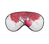 Romantic Hearts Leaves Tree Eye Mask, Side Sleeping Mask Light Blindfold Sleeping Mask Nose Pad and Elastic Band for Children Women and Men