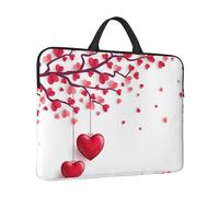 Romantic Hearts Leaves Tree Print Protective 14 Inch Laptop Case,Laptop Sleeve With Handle Compatible,Carrying Computer Bag