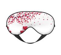 Romantic Hearts Leaves Tree Print Satin Sleep Mask & Eye Mask | Deep Dream Sleep Masks for Women & Men | Soft Sleeping Eye Mask to Nourish Skin