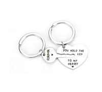 Romantic His and Hers Gifts, Couples Keyrings and Matching Keychains Set, Forever and You Hold the Key to My Heart, Love Keychain for Boyfriend and Girlfriend