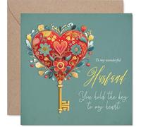 Romantic Husband Anniversary Card - Key to my Heart - Cute Happy Anniversary Card for Husband from Wife Partner, 145mm Joke Humour Anniversaries Greeting Cards