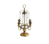 Romantic Iron & Crystal Candle Holder for Candlesticks - Elegant Country Home Decor, Stylish Candle Stand Ornament for Weddings & Special Occasions