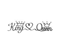 Romantic King and Queen Baby Engraving Decals 23x86.5cm Multiple Size Options Black
