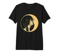 Romantic Kiss Between a Woman and the Moon, Vintage Art Premium T-Shirt