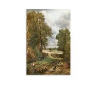Romantic Landscape Art Print John Constable's The Cornfield - Countryside Scene with Sheep And Pathway Unframe 24x36inch(60x90cm)