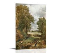 Romantic Landscape Art Print John Constable's The Cornfield - Countryside Scene with Sheep And Pathway Frame 08x12inch(20x30cm)